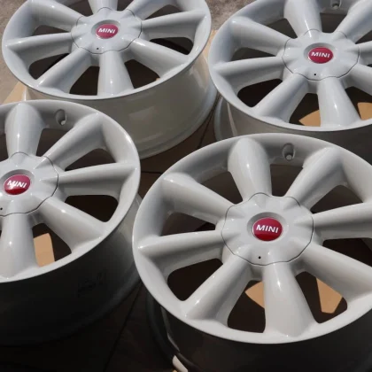 JDM Set of 4 Super Corn Spoke White Aluminum Wheels 7x18mm PCD112 66mm No Tires