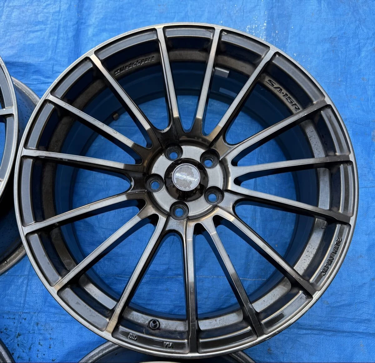 JDM Rare WEDS lightweight SA-15R 18x7.5J +45 100 5-lug wheels 4-piece No Tires - Image 4