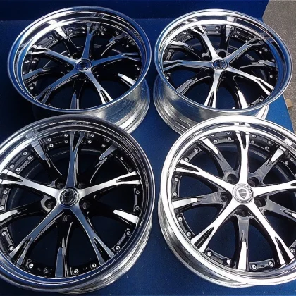 JDM Rare Size Deep Rim WORK Schbart SW4 F 8.5J/+25 R 9.5J/+25 PCD 114. No Tires