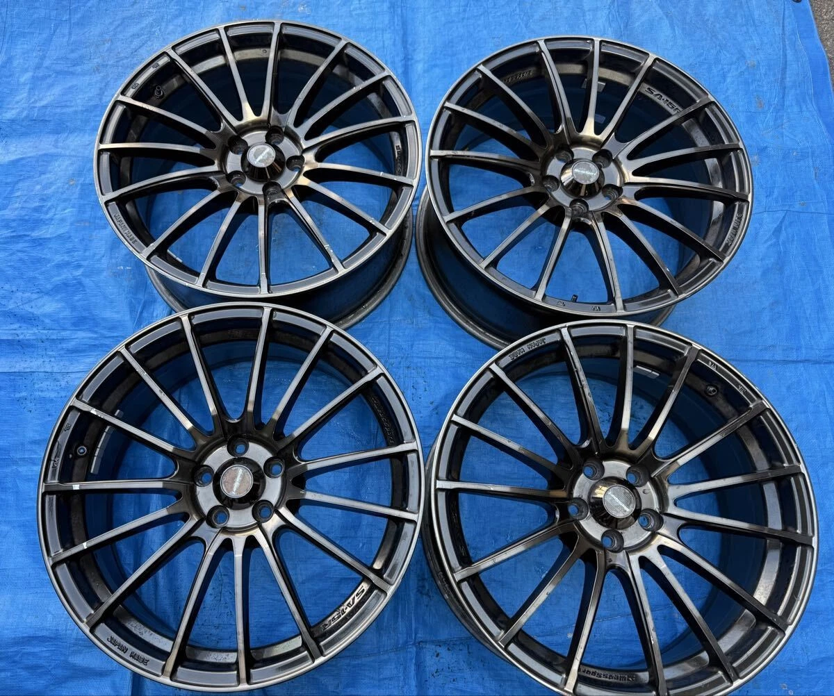 JDM Rare WEDS lightweight SA-15R 18x7.5J +45 100 5-lug wheels 4-piece No Tires