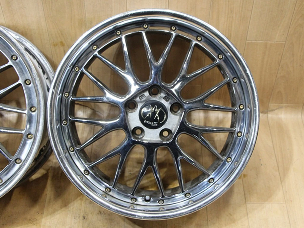 JDM B997 Deep Rim Rare Algernon INTELESSE 3-Piece Wheels 18x8J+43 PCD1 No Tires - Image 3