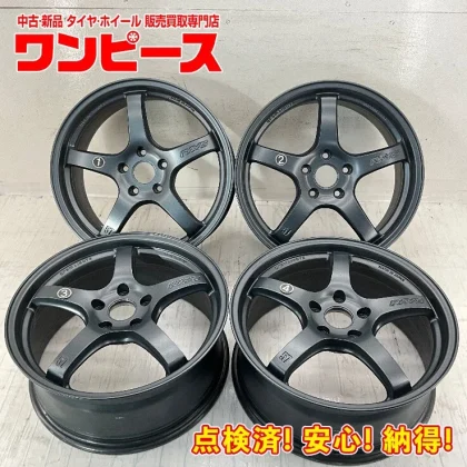 JDM Used 4-Piece Aluminum Wheel Set: 18x7.5J +50 5x114.3 PCD 18RAYS GR No Tires