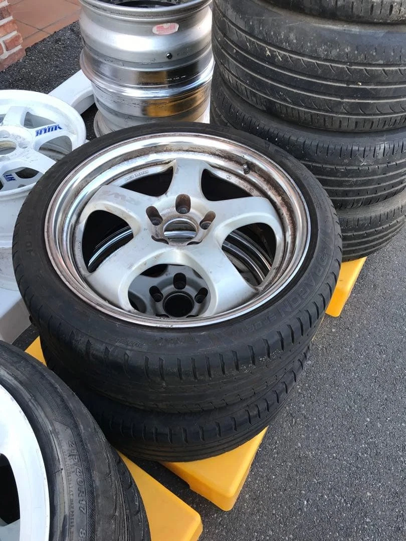 JDM WorkMeister 18-inch 2Book silver 5-spoke wheels PCD112 No Tires