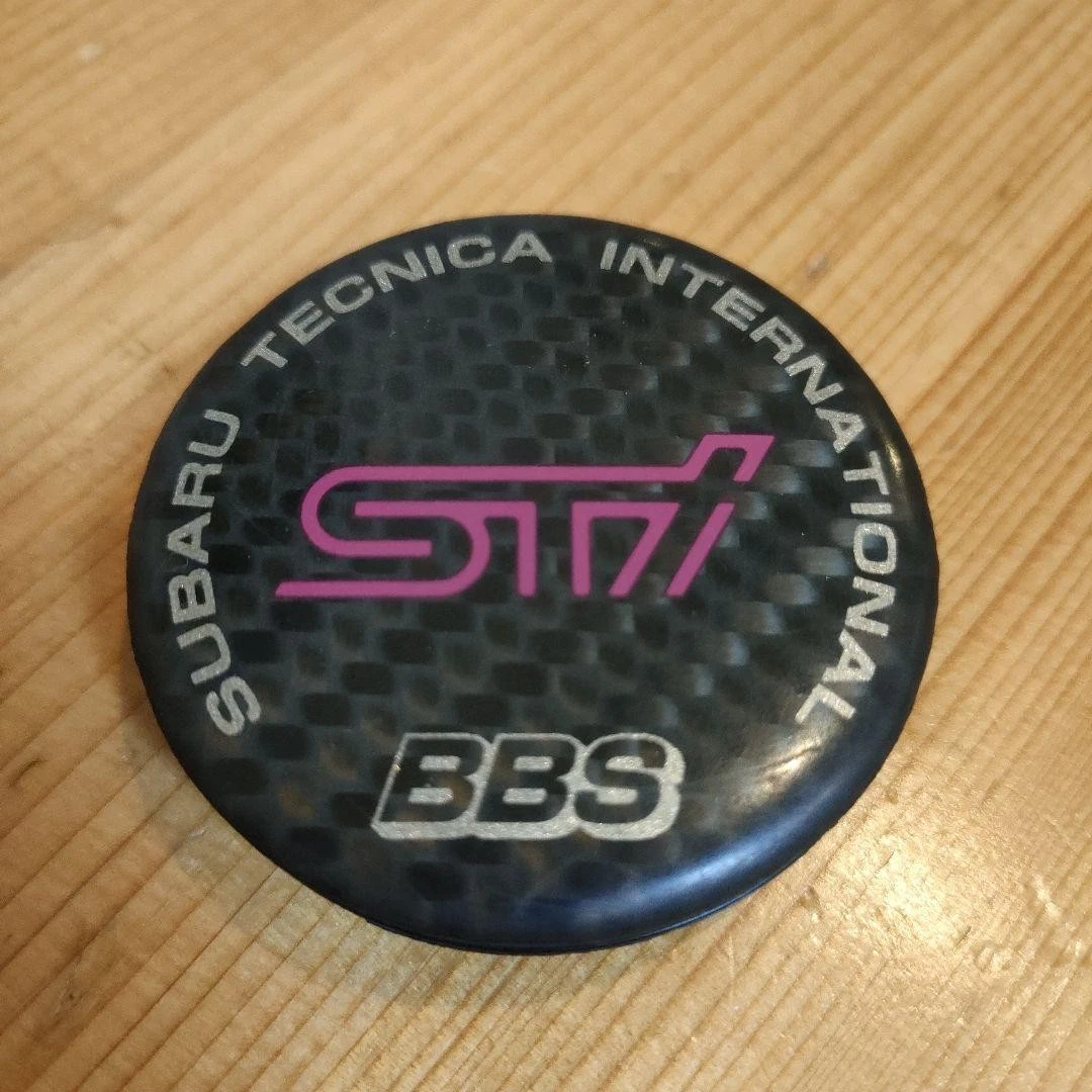 JDM Subaru STI genuine BBS carbon center caps set of 4 56mm No Tires - Image 6