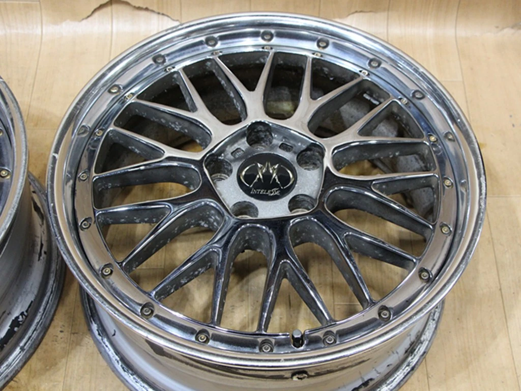 JDM B997 Deep Rim Rare Algernon INTELESSE 3-Piece Wheels 18x8J+43 PCD1 No Tires - Image 5