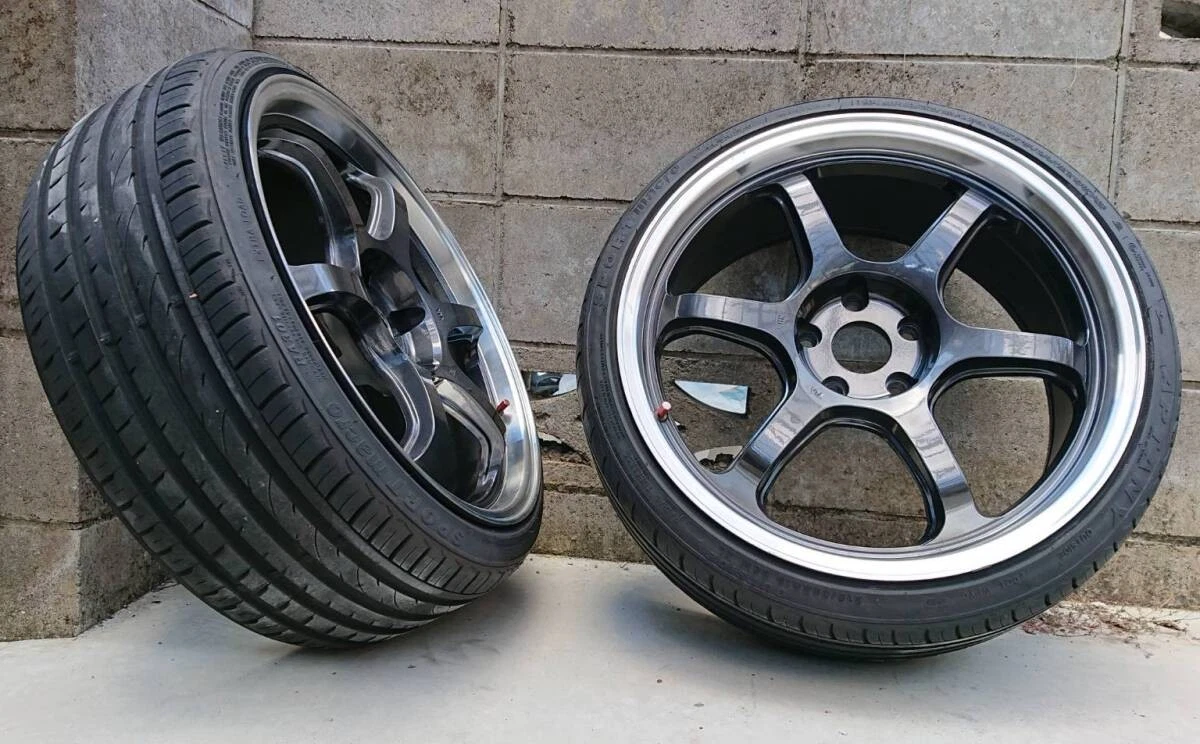 JDM 2Book deep rim 6 spoke 198.5J+35 PCD114.3-5H gunmetal black 215/35 No Tires