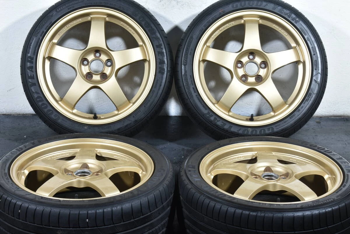 JDM Subaru STi genuine OP 17-inch wheels RAYS forged PCD100 7J +48 G No Tires