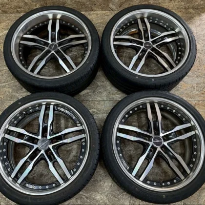 JDM Rare AME Sharen XF-55 198.5J+40 9.5J+45 PCD114.3 5-hole 5H deep ri No Tires