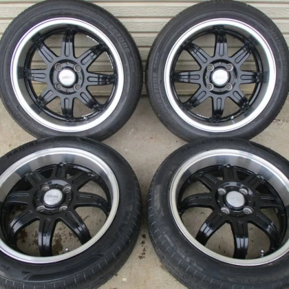 JDM Rare black cup deep rims 15-inch 4-lug 100mm 5j 45mm 165/55R15 for No Tires