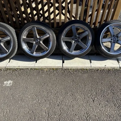 JDM WORK ZEAST ST2 198.5j +52 5/114.3 TGP Trans Gray Polished HANKOOK No Tires