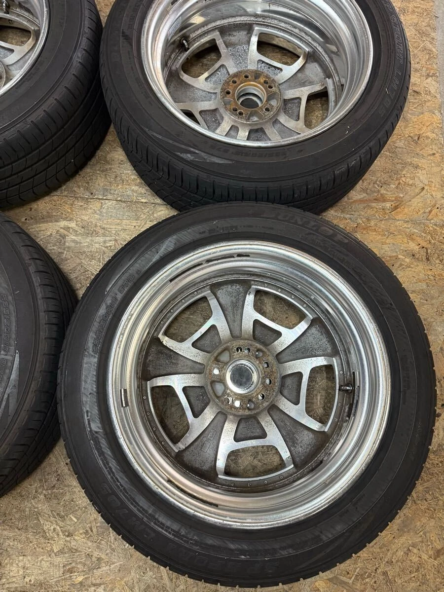 JDM Rare WORK Euroline DH 188.5J+45 PCD114.3 5-hole 5H Euroline deep r No Tires - Image 9