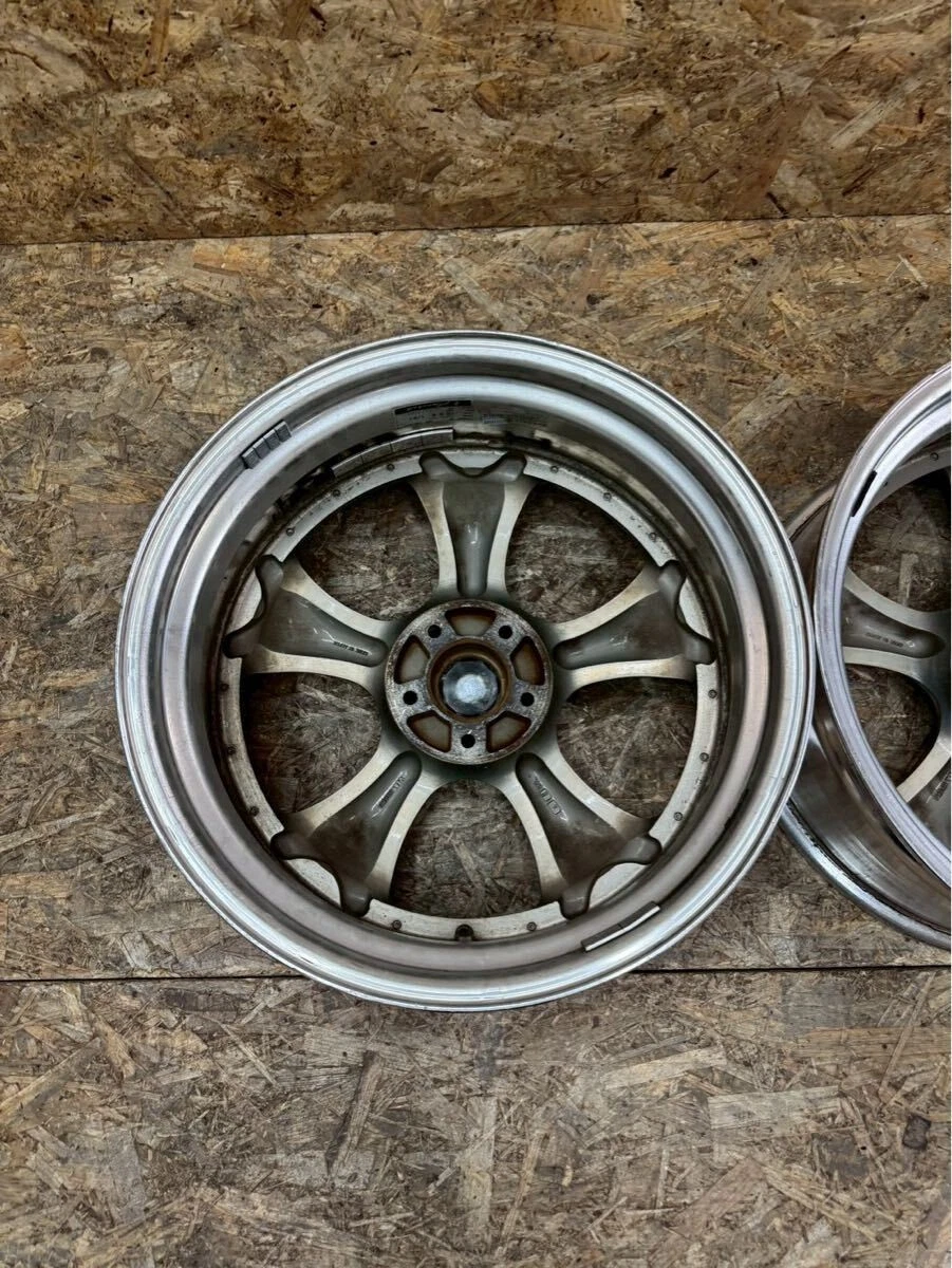 JDM Rare Amistad Bright wheels 198.5J+42 PCD114.3 5-hole 5H discontinu No Tires - Image 5