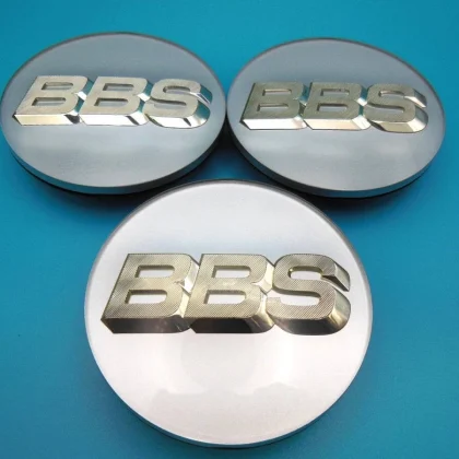 JDM BBS Platinum Silver Emblem φ70mm 3 pieces silver letter 56.24.073 No Tires