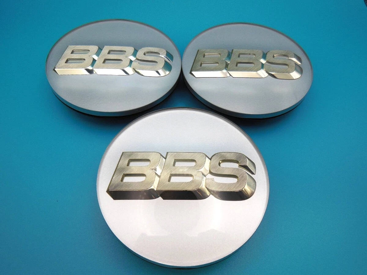 JDM BBS Platinum Silver Emblem φ70mm 3 pieces silver letter 56.24.073 No Tires