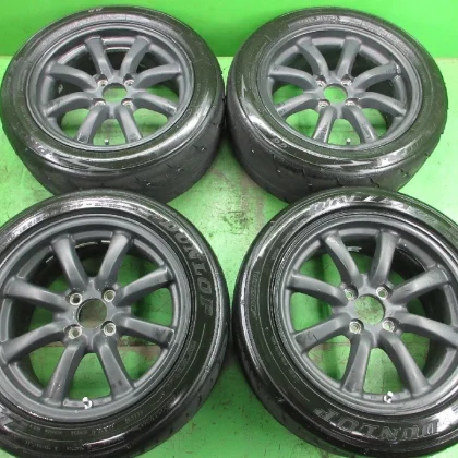 JDM Used ENKEI LM-8S 7j/+38 wheels hub approx. 64mm PCD100 TOYO R888R No Tires