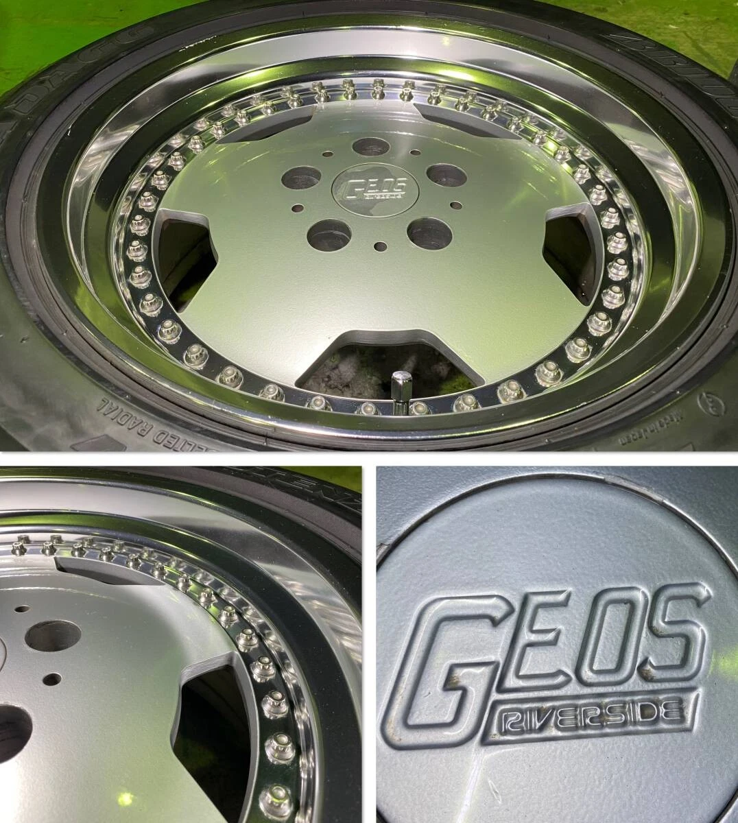JDM Rare deep rim dish with Ribar side GEOS 168J +9 PCD114.3 5H RIVERS No Tires - Image 6