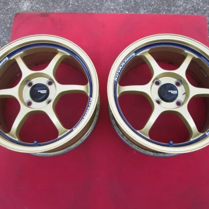 JDM Ultra-lightweight Yokohama ADVAN RG 7.5J +45 offset wheels PCD114. No Tires
