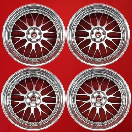 JDM WORK Zistance W10M 4Wheels no tires 20x9.5+8 10+11 5x114.3 Silver Red caps