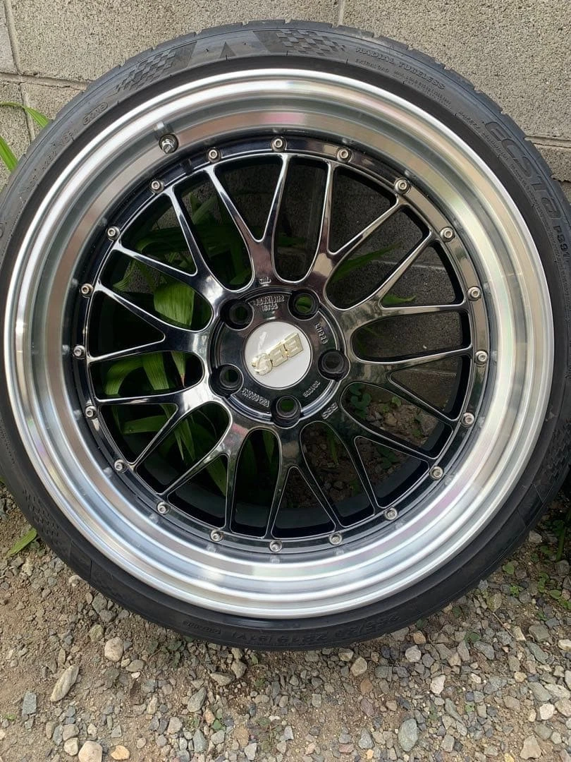 JDM Rare BBS LM 19 Limited Color Black Mirror BMW LS 4Book No Tires - Image 5