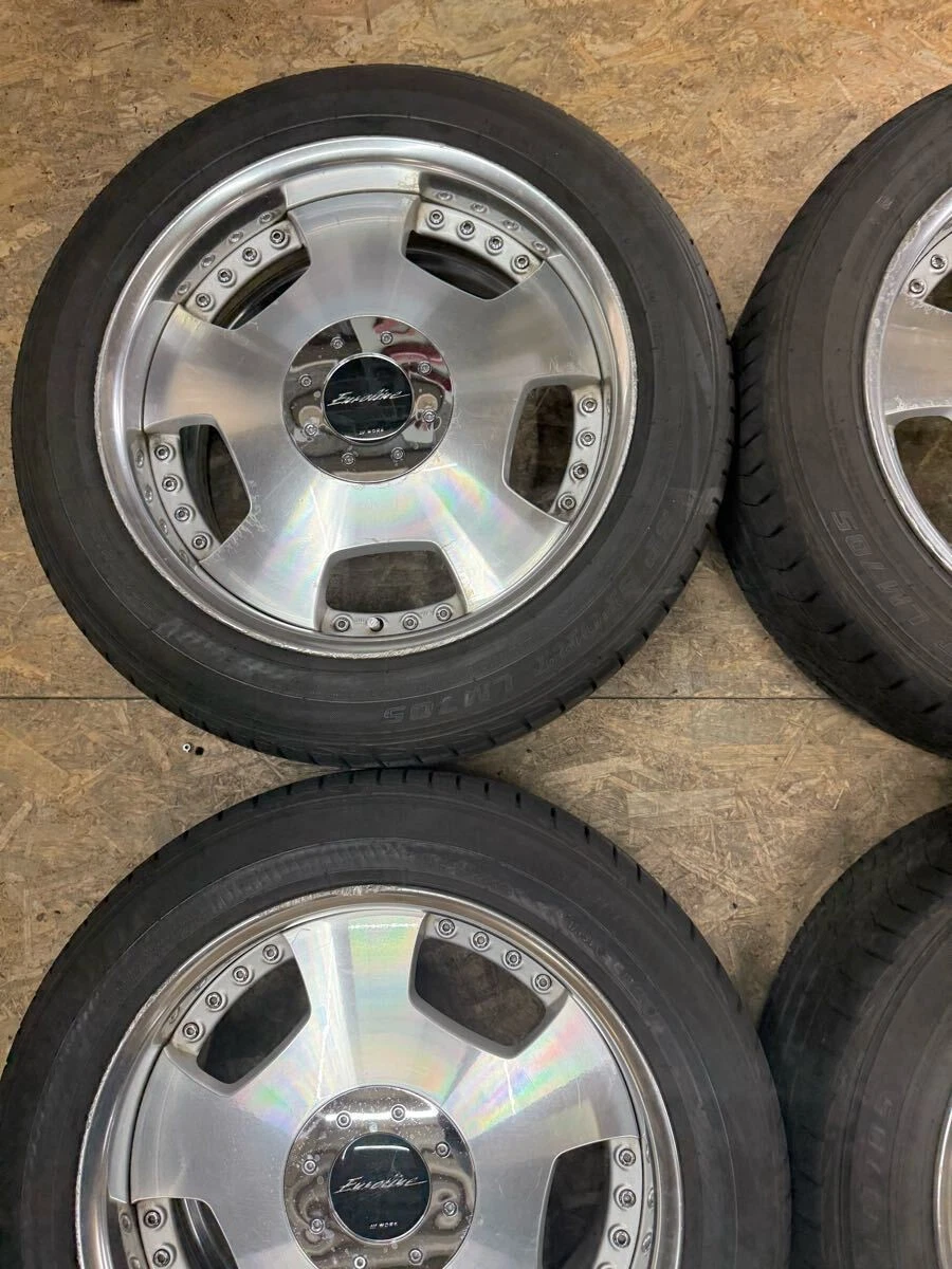 JDM Rare WORK Euroline DH 188.5J+45 PCD114.3 5-hole 5H Euroline deep r No Tires - Image 3