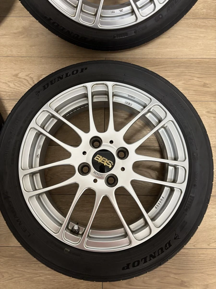 JDM Rare BBS RE5032 15-inch 5J+43 165/55R15 4-Book Set RE-L2 DS PCD100 No Tires - Image 4