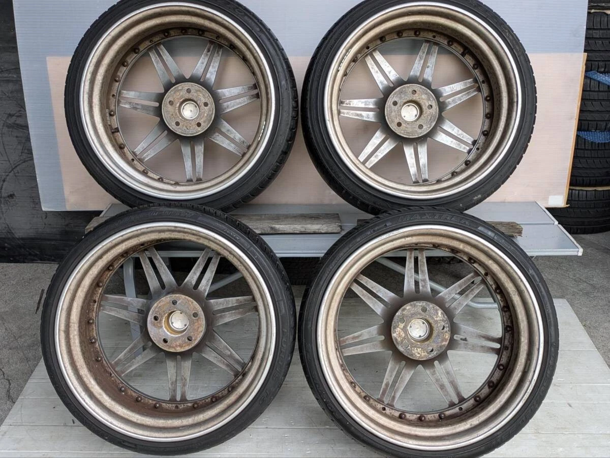 JDM Hyperforged HF102R wheels and tires 4-pack set 209J+17 11J+22 PCD1 No Tires - Image 7