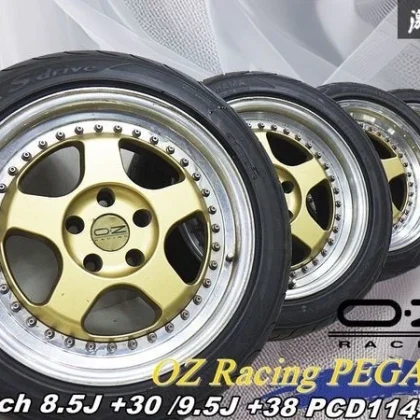 JDM Rare OZ Racing Pegaso 178.5J +30 9.5J +38 5x114.3 PCD Wheels & Tir No Tires