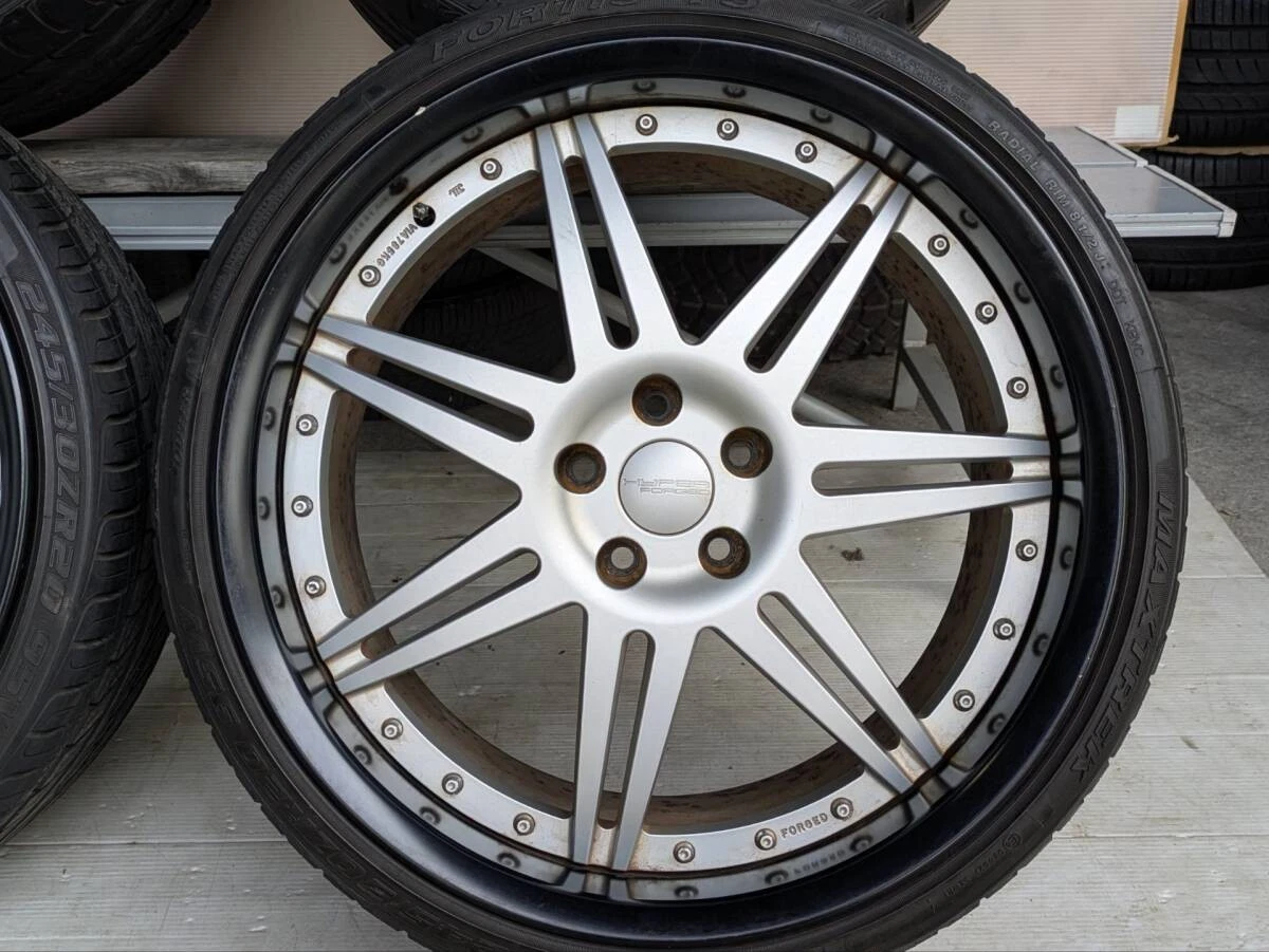 JDM Hyperforged HF102R wheels and tires 4-pack set 209J+17 11J+22 PCD1 No Tires - Image 6