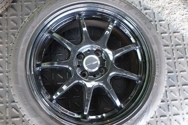 JDM WORK EMOTION D9R BLACK tires with Bridgestone VRX3 205/45R17 tires No Tires - Image 2