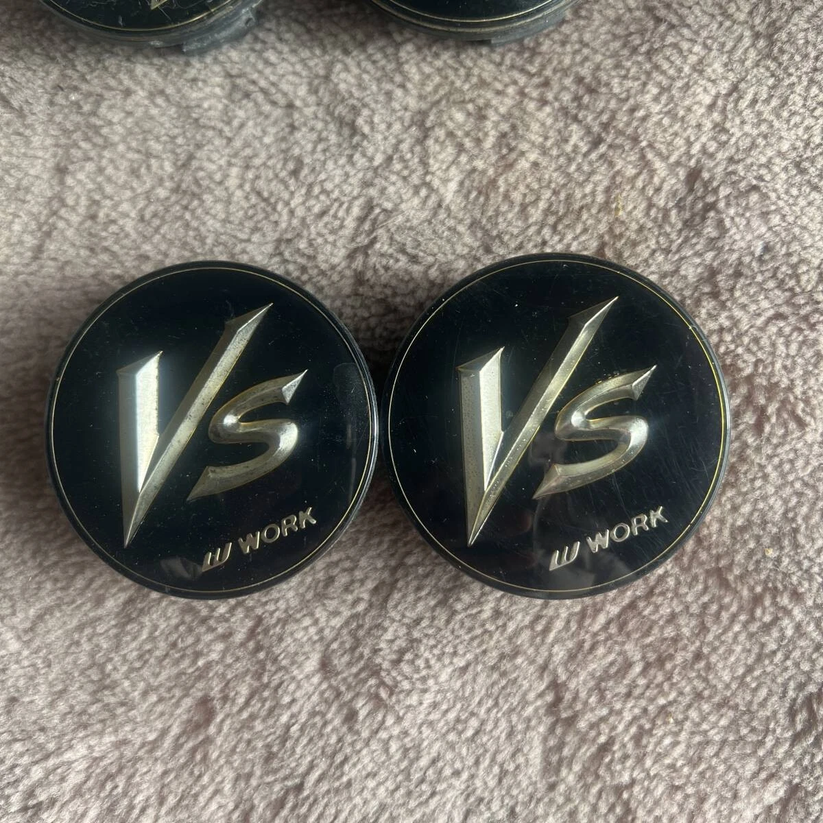 JDM C177-36WORK work VS aluminum wheel center caps used 4 pieces outer No Tires - Image 3