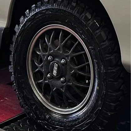 JDM Subaru genuine BBS forging wheels 165/80R13 M/T tires Sunbar No Tires