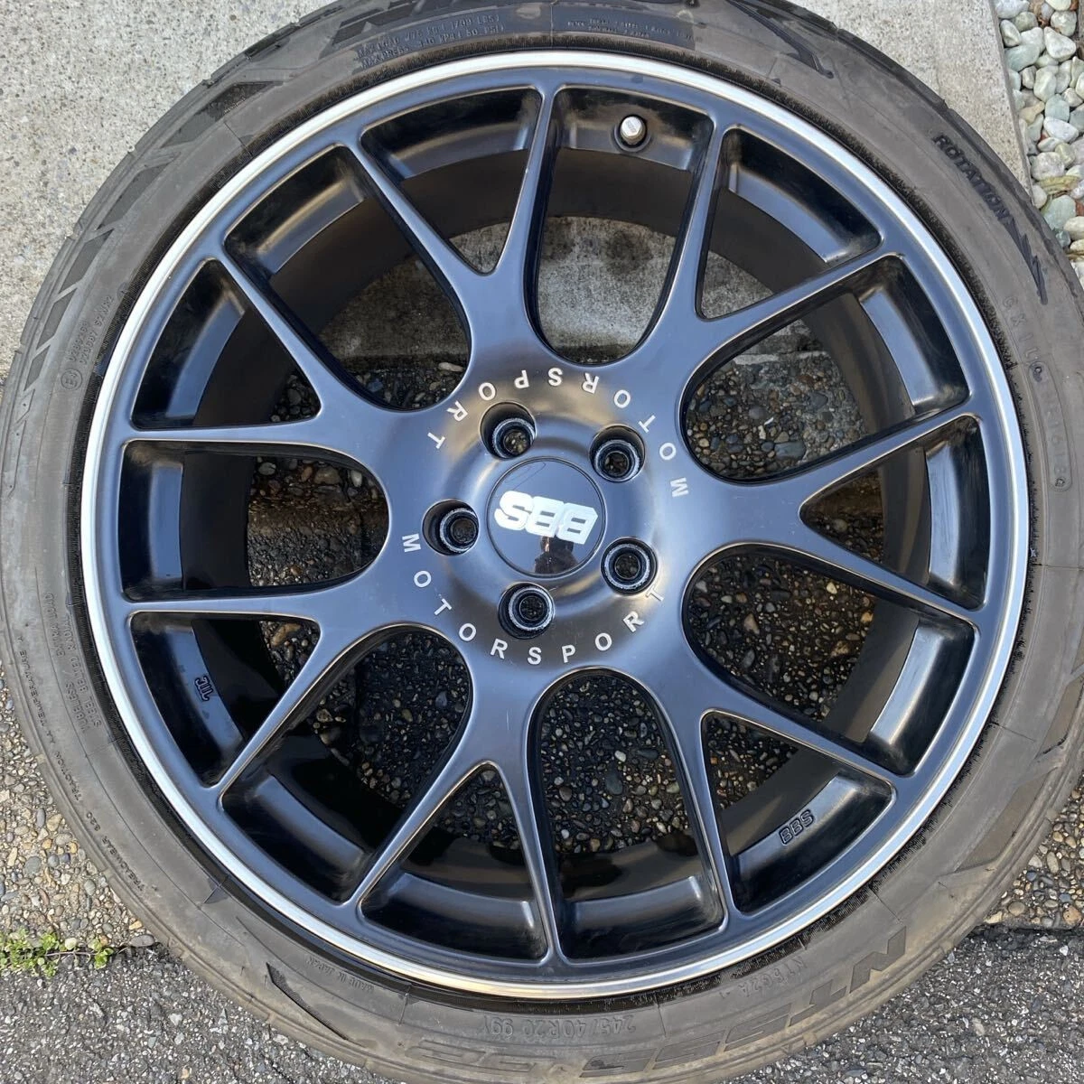 JDM BBS 20 Wheels 4-Piece Set German Satin Black 8.5J BBS No Tires - Image 2