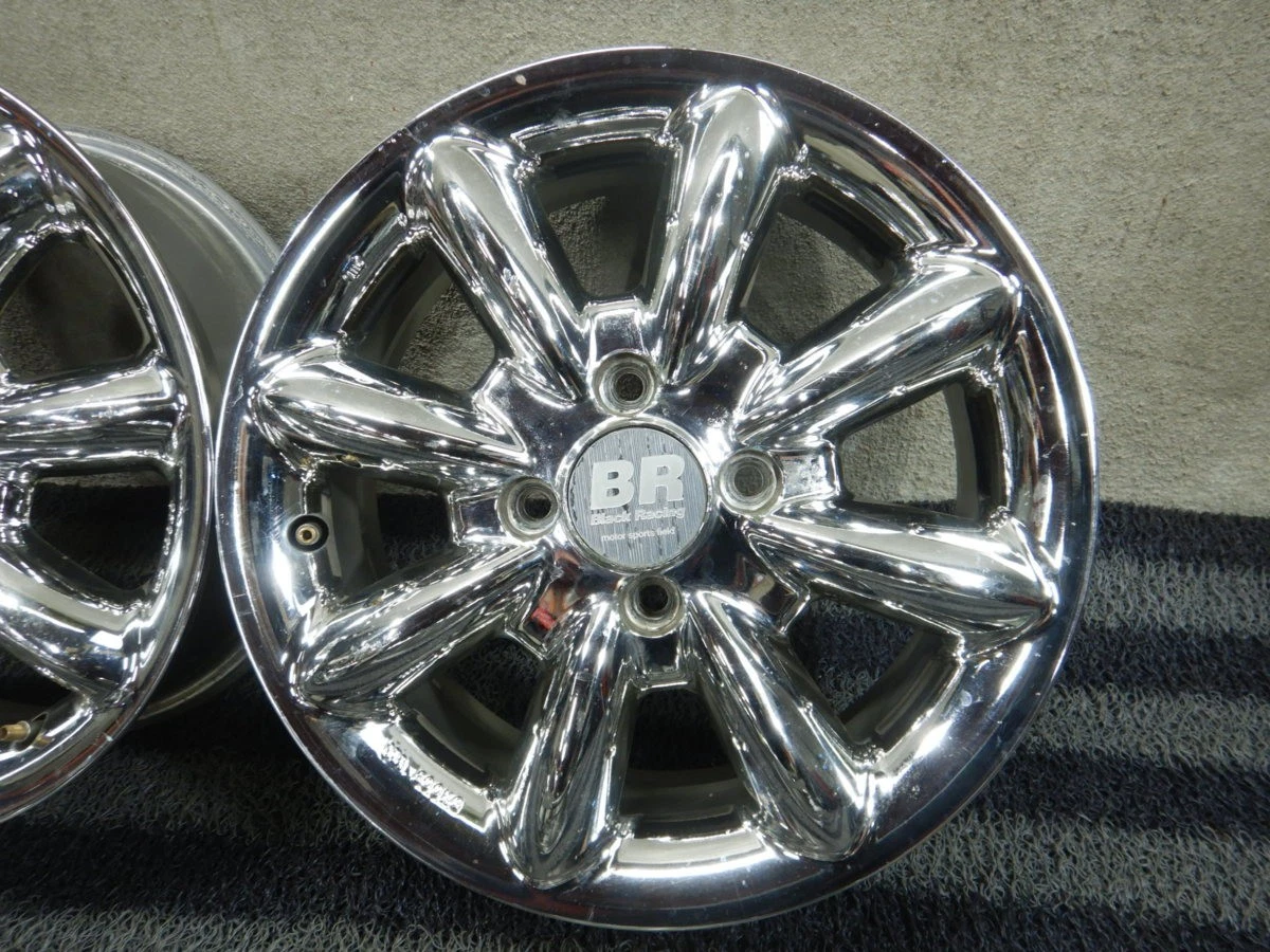 JDM BT3336 RareBR Black Racing Chrome Wheel 145J 4H +45/100 4Book Blac No Tires - Image 2