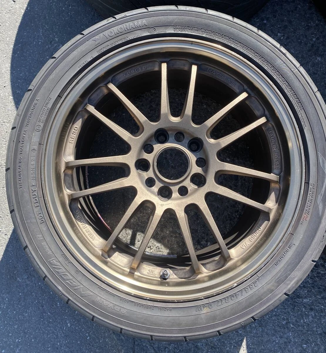 JDM Rare VOLK RACING RE30 Volk Racing RAYS Bronze wheels PCD 114.3 5-h No Tires - Image 3