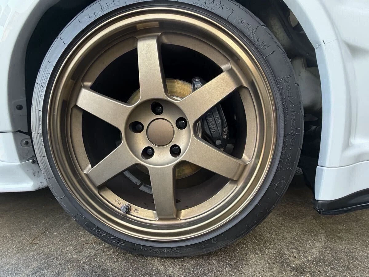 JDM RAYS Volk Racing TE37 188.5J+30 9.5J+38 PCD114.3 5-lug 5H Rare Sky No Tires - Image 4