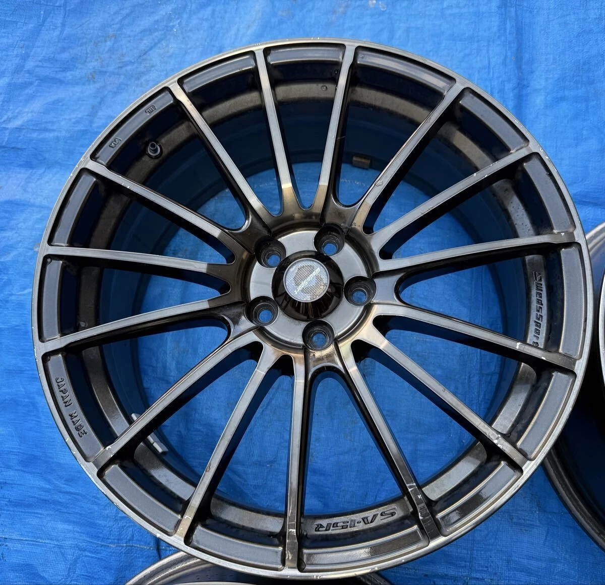 JDM Rare WEDS lightweight SA-15R 18x7.5J +45 100 5-lug wheels 4-piece No Tires - Image 5