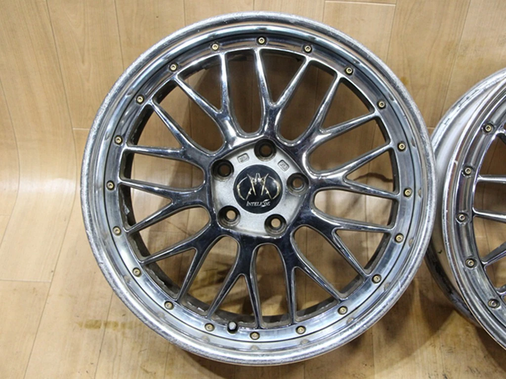 JDM B997 Deep Rim Rare Algernon INTELESSE 3-Piece Wheels 18x8J+43 PCD1 No Tires - Image 2