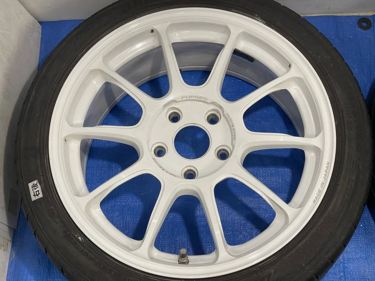JDM Rare White ZE40 lightweight forging RAYS 17x8J +48 114.3/5BS 205/4 No Tires - Image 2