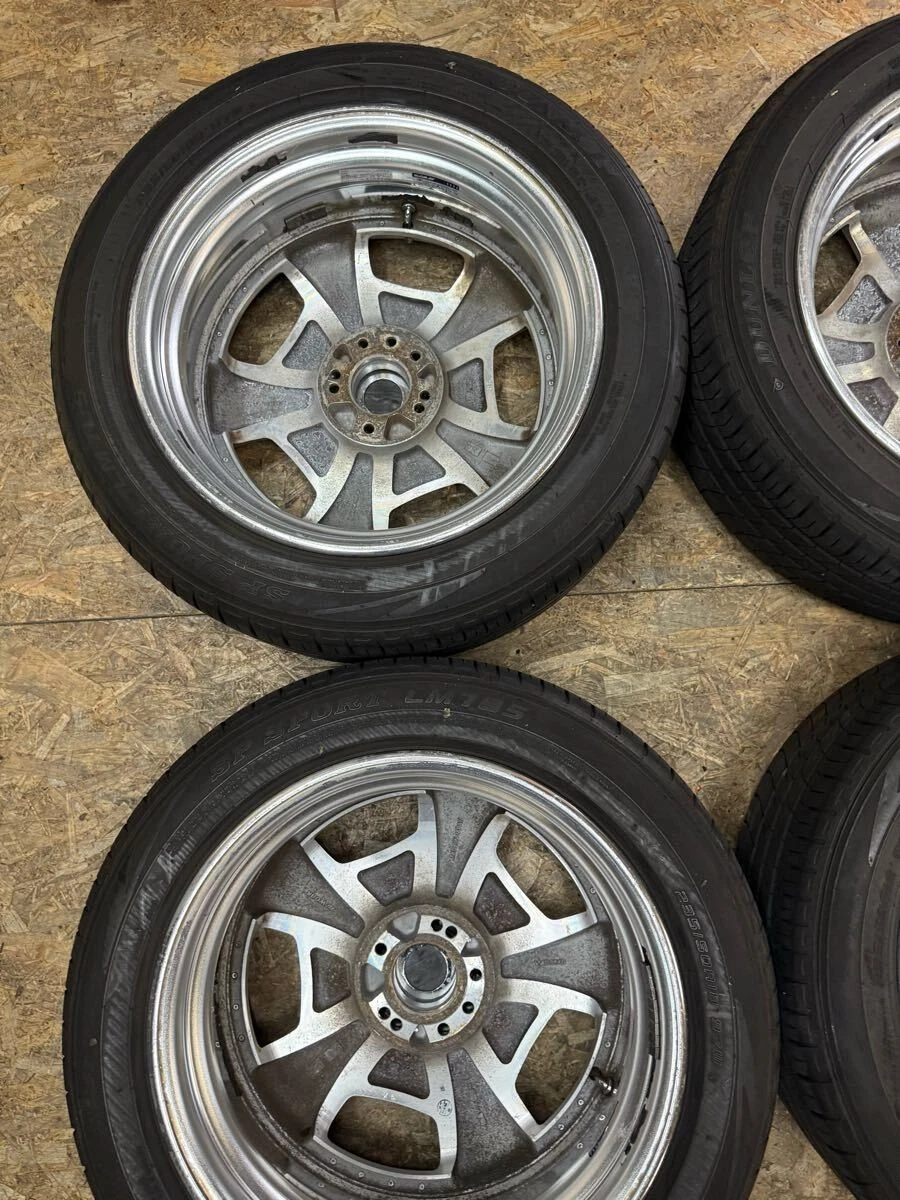 JDM Rare WORK Euroline DH 188.5J+45 PCD114.3 5-hole 5H Euroline deep r No Tires - Image 7