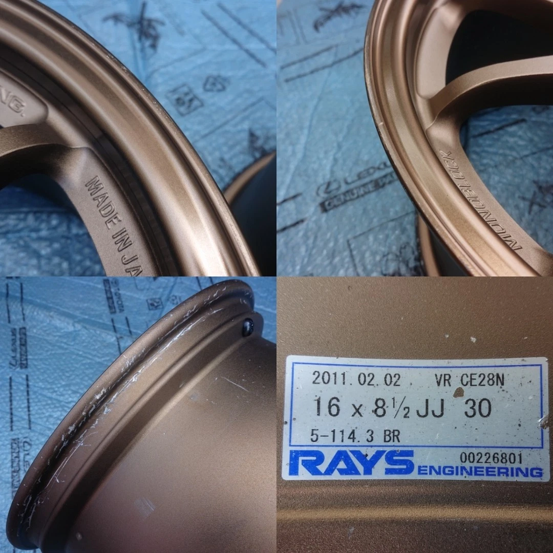 JDM Ultra-rare lightweight forged RAYS Volk Racing CE28N wheels 168.5J No Tires - Image 8