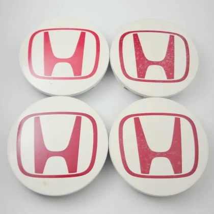 JDM Genuine HONDA wheel center caps white/red 69mm diameter set of 4 p No Tires