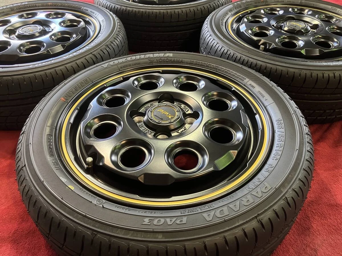 JDM Kyoho AME PPX MIL:8 Semi-Gloss B/K Yellow Line No Tires - Image 5