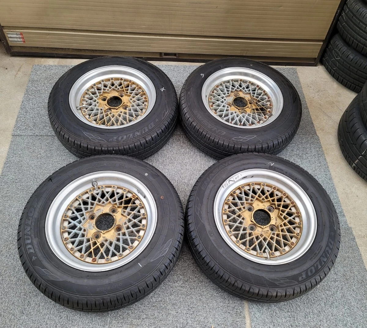 JDM Superb RAYS VOLK RACING 146J 4-lug PCD114.3 +14 DUNLOP/dunlop/EC20 No Tires