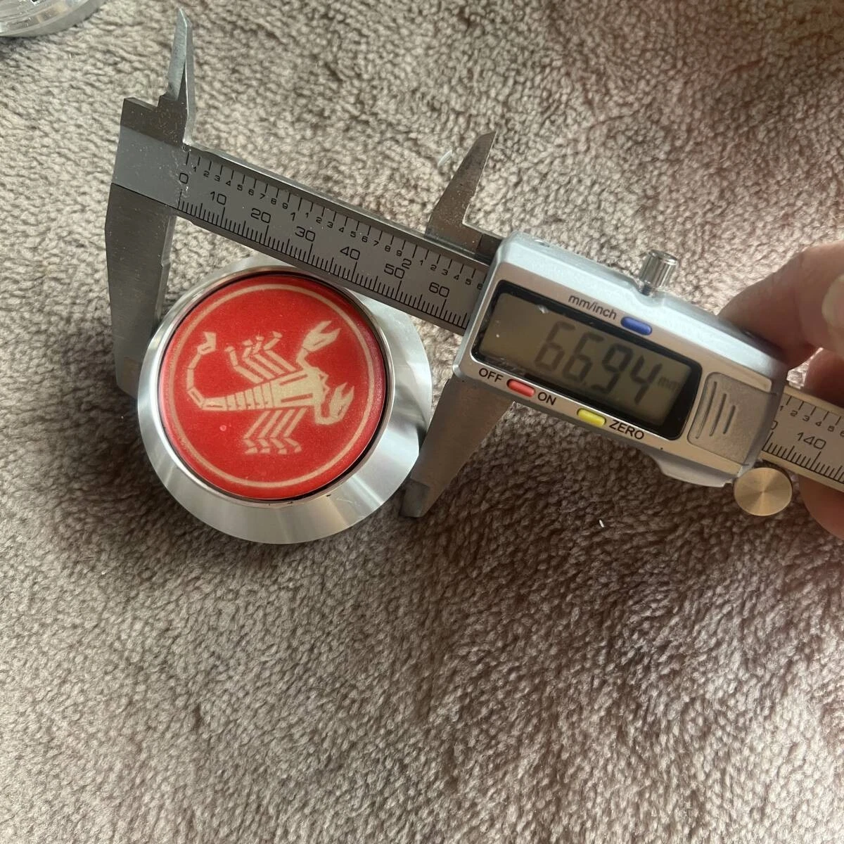 JDM C180-13 Clean ABARTH abarth genuine aluminum wheel center caps 4 p No Tires - Image 8