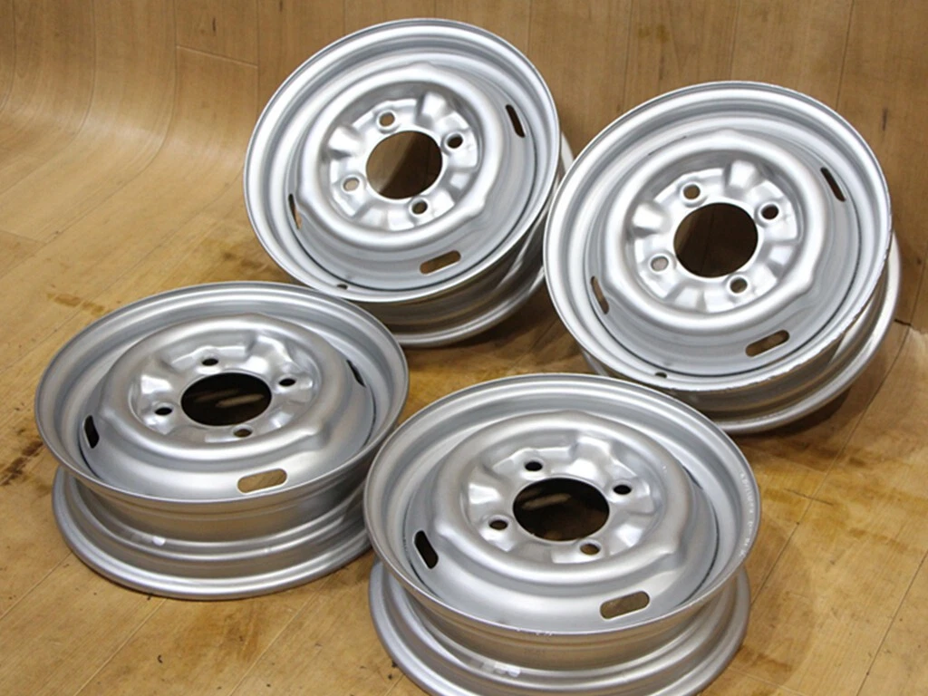 JDM B591 Old Car Rare Nissan Iron Wheels 12X3.5J+35 PCD114.3 80mm Hub No Tires - Image 6