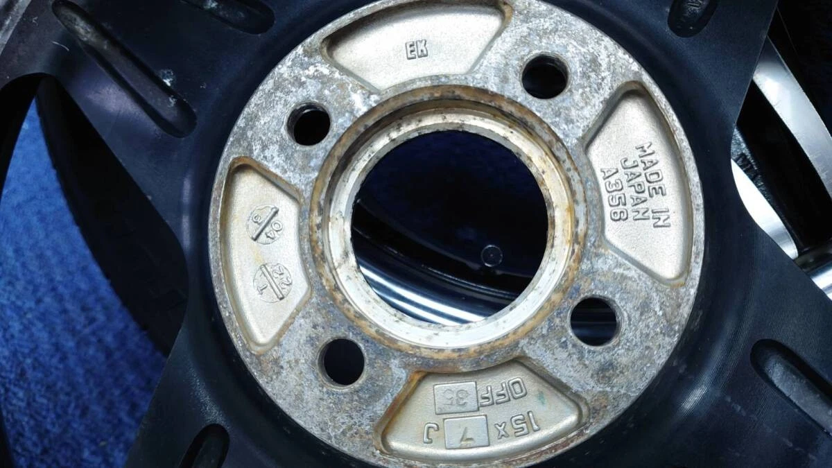 JDM B/S ENKEI BIGEND RODERS 15x7J+35 Enkei/Big End Rotors/Hellaflash/U No Tires - Image 9