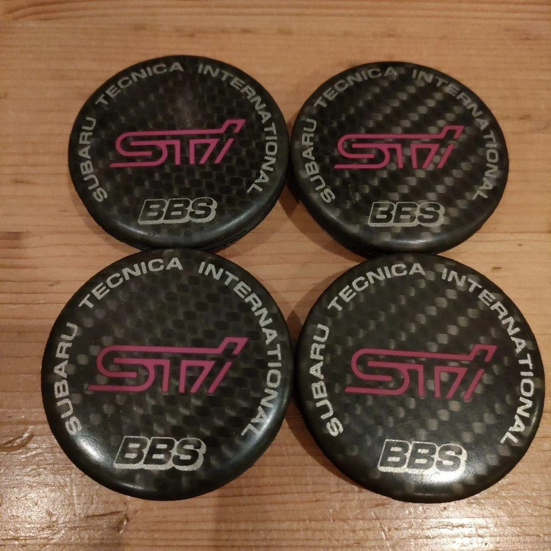 JDM Subaru STI genuine BBS carbon center caps set of 4 56mm No Tires