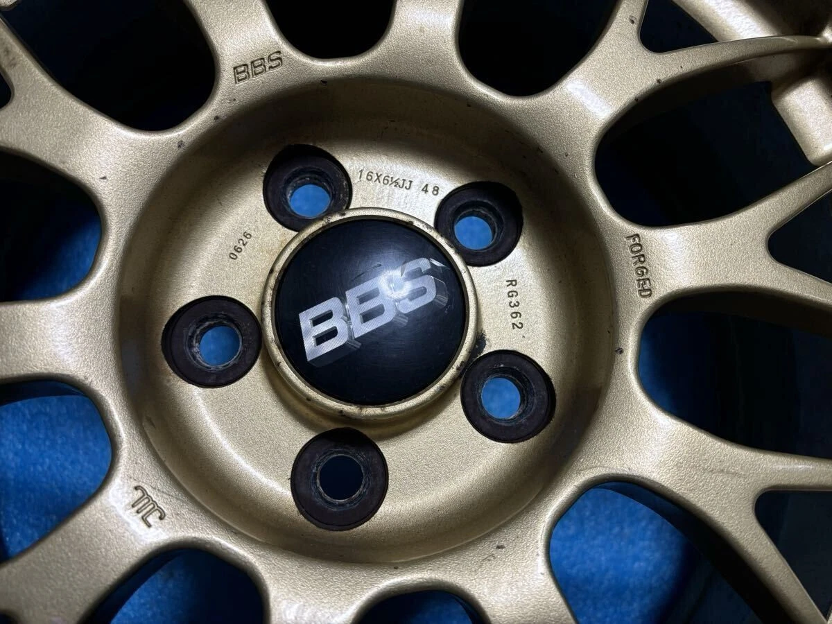 JDM Lightweight FORGED STI Subaru genuine BBS RG362 wheels 1616x6.5JJ No Tires - Image 7