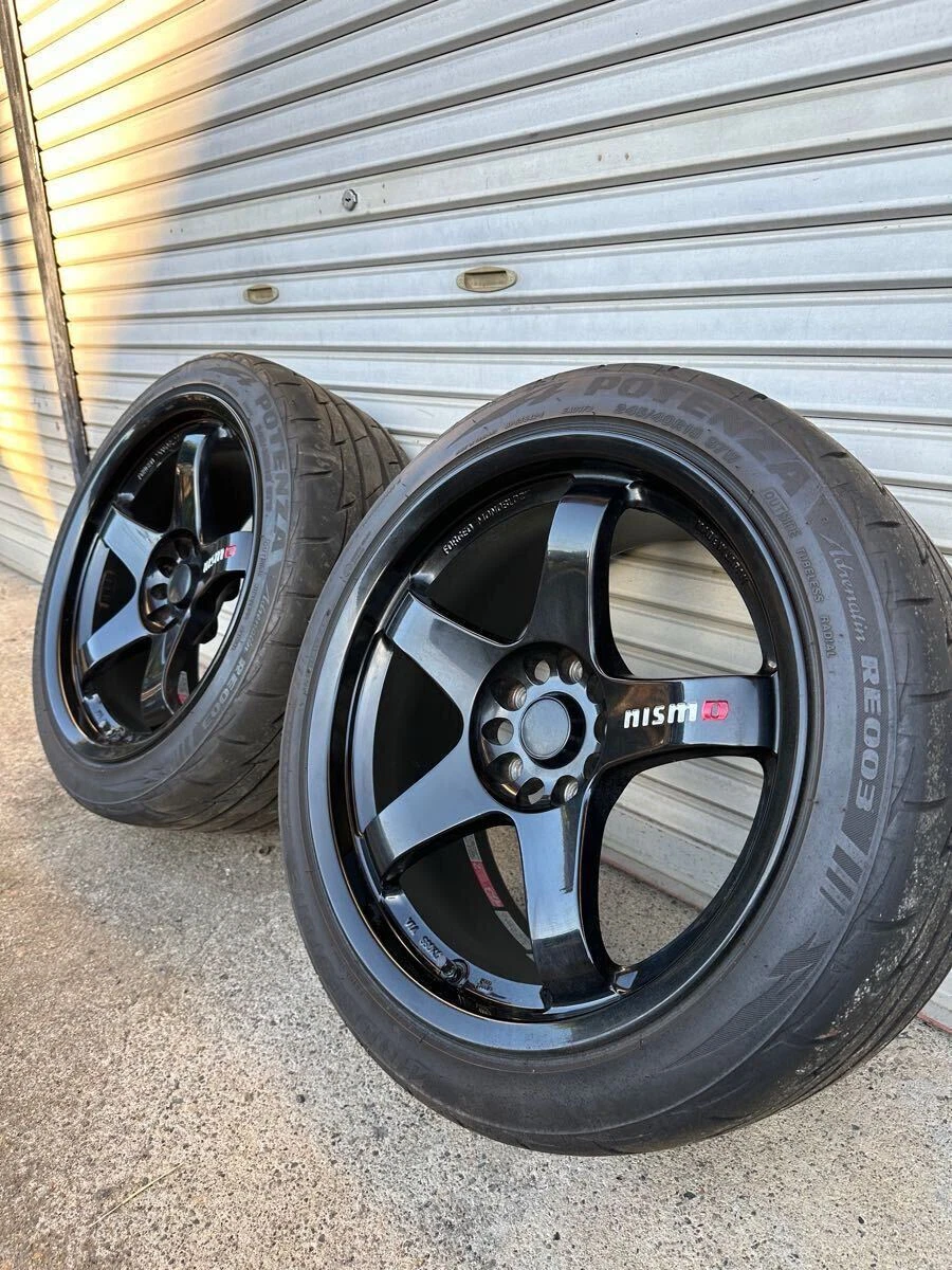 JDM RAYS Nismo LMGT4 2Wheels no tires 18x9+22 5x114.3 Black Good Condition - Image 4