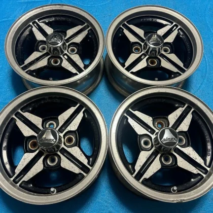 JDM Rare old car ALMEX 1313X5.5JJ +20 PCD 114.3/4H Used 4Book old car No Tires